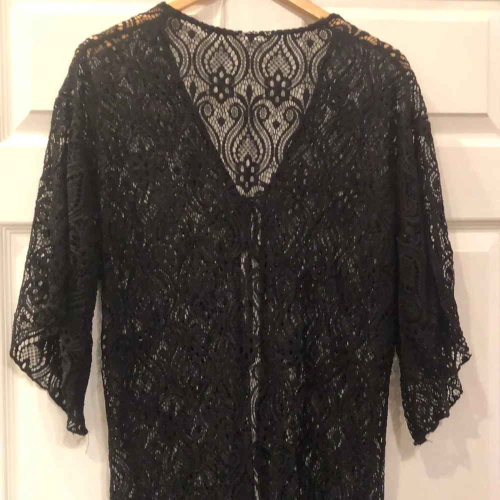 Elan Beach Long Black Lace Cover Up - Picture 14 of 15